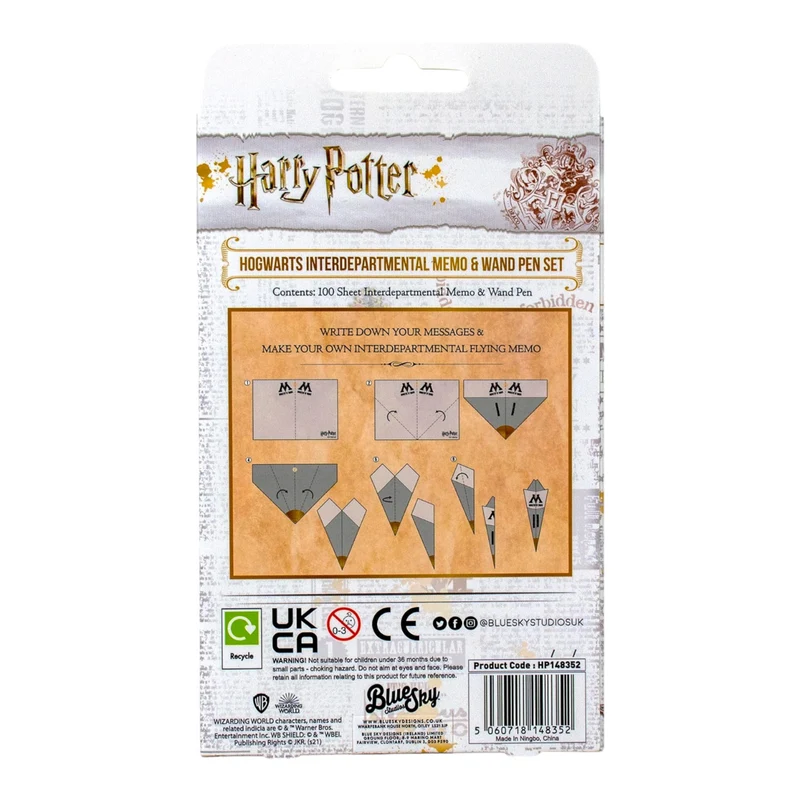 Harry Potter Hogwarts Notizblock Papierflieger-Bastelset mit Zauberstabstift