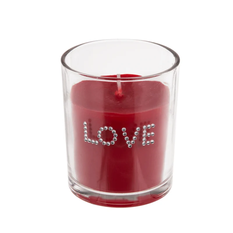Duftkerze im Glas mit LOVE-Schriftzug