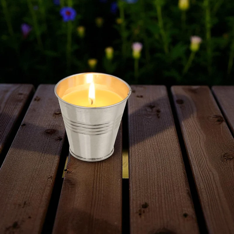 Citronella Kerze mit Zitronen Duft im Zink‐Topf