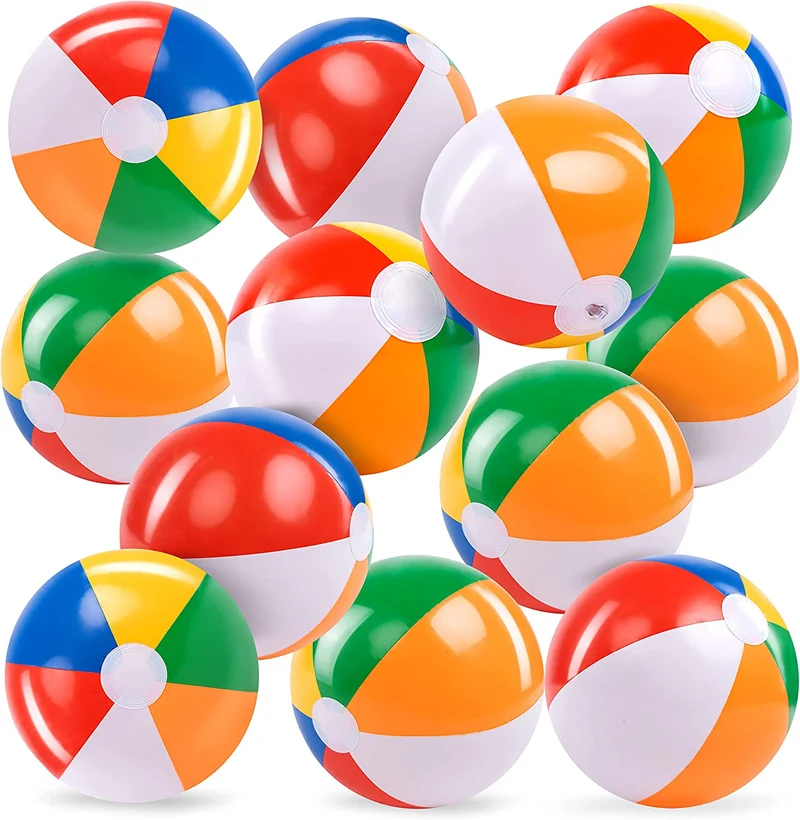 Joyin 12-Pack Rainbow Beach Balls