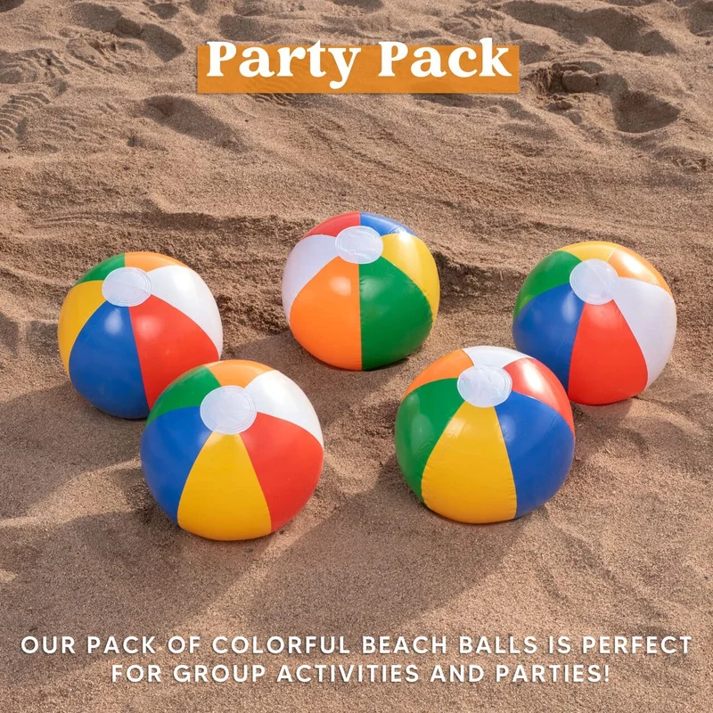 Joyin 12-Pack Rainbow Beach Balls