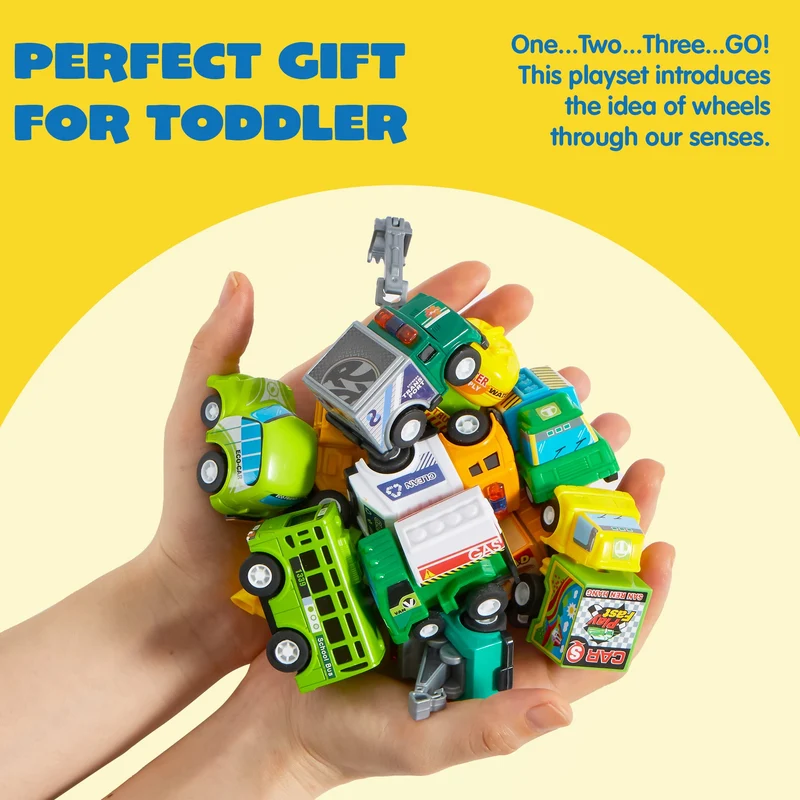 Pull Back City Cars And Trucks Toy Vehicles Set, 25 Pcs