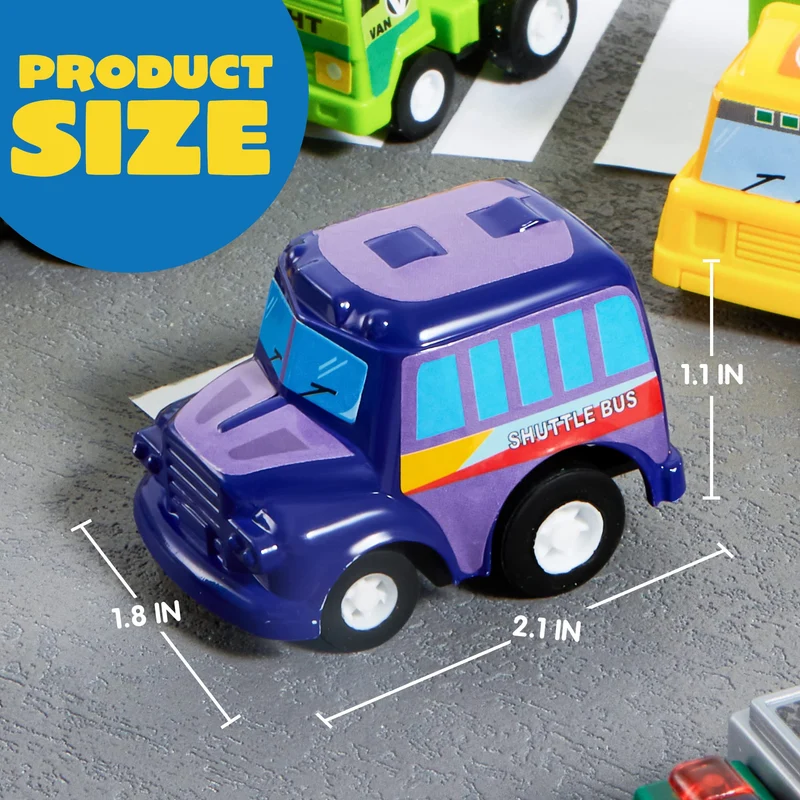 Pull Back City Cars And Trucks Toy Vehicles Set, 25 Pcs