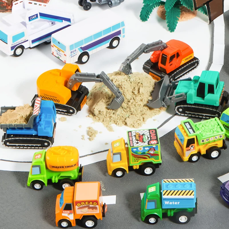 Pull Back City Cars And Trucks Toy Vehicles Set, 25 Pcs