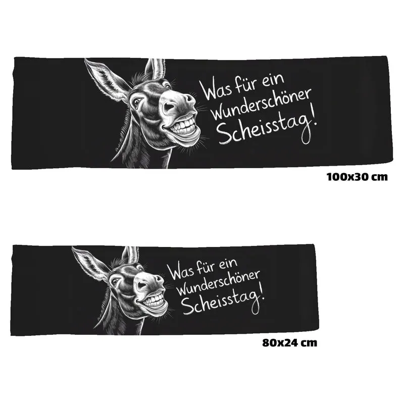 Esel Gesicht Scheisstag Spruch Humorvolles Eishandtuch