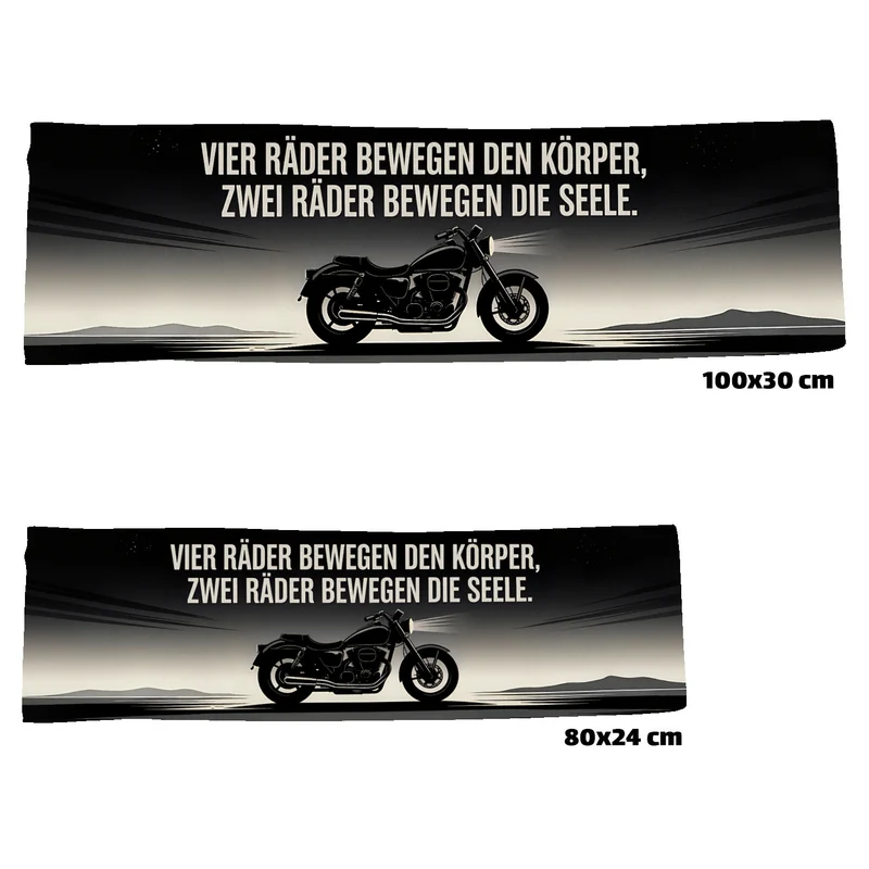 Biker-Motiv Eishandtuch mit Spruch für Motorradfans