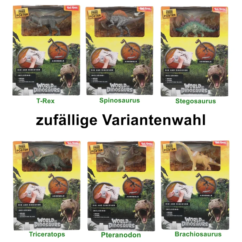 Dinosaurier Ausgrabungsset mit Dinofigur und Skelett in zufälliger Variante