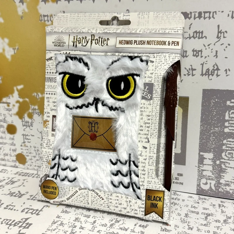 Harry Potter Hedwig Plüsch Notizbuch mit Zauberstab-Kugelschreiber