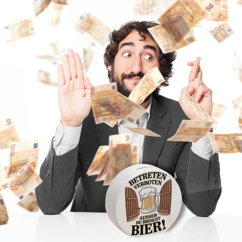 Betreten verboten – außer du bringst Bier! Spardose