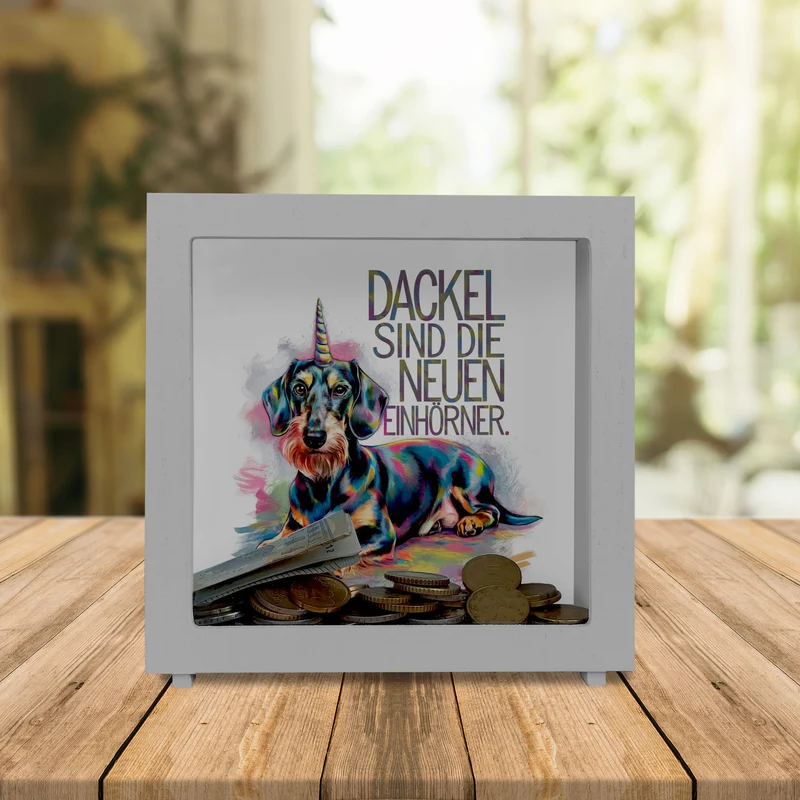 Dackel Einhorn Spardose - Dackel sind Einhörner