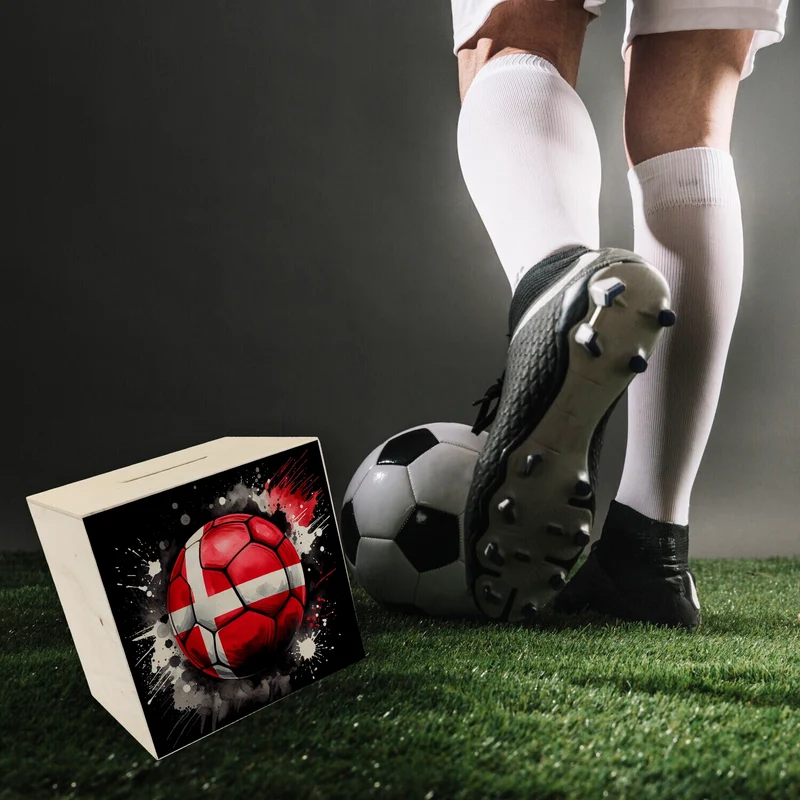 Fußball Dänemark Flagge Spardose