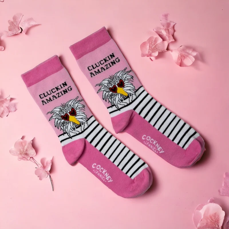 Hot Chick Socken Geburtstagsgeschenk für beste Freundin Huhn Strumpf in 37-42 (3 Paare)