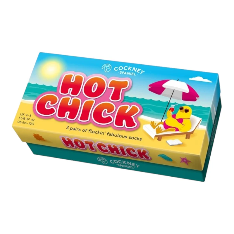 Hot Chick Socken Geburtstagsgeschenk für beste Freundin Huhn Strumpf in 37-42 (3 Paare)