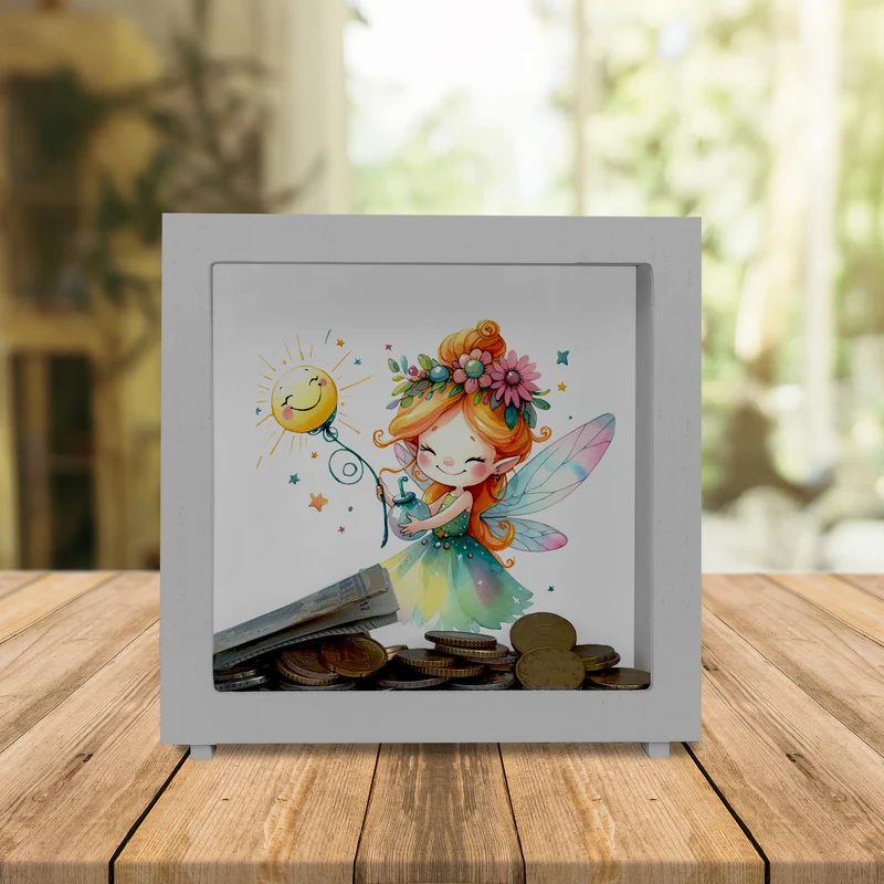 Bunte Fee Spardose