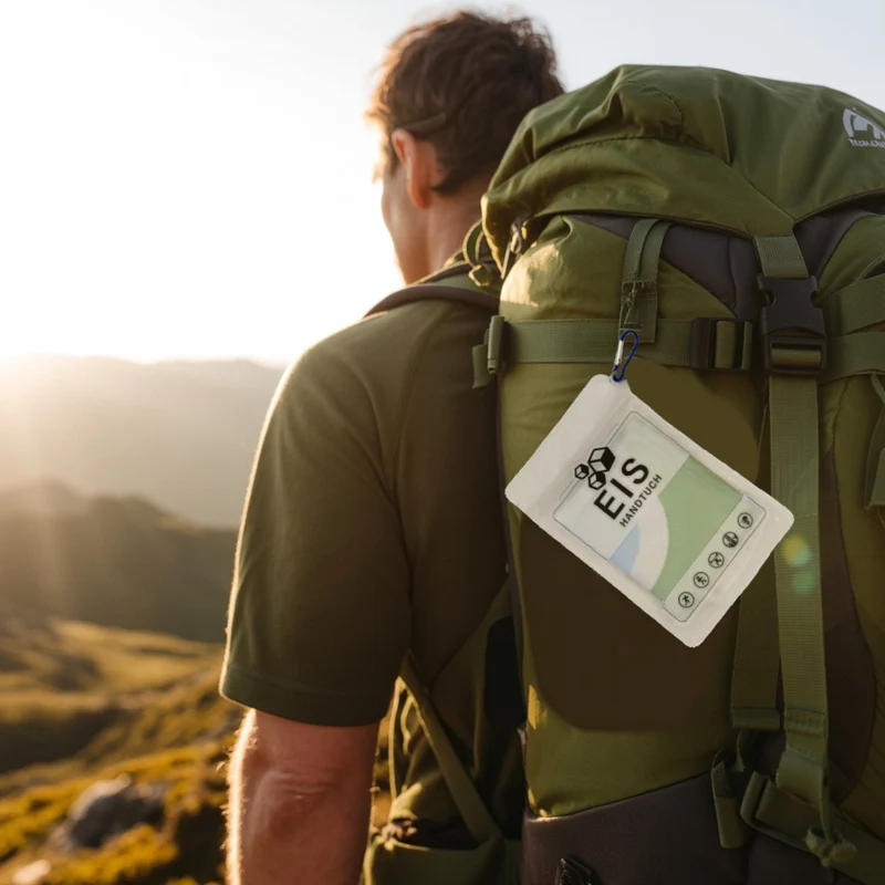 EAT SLEEP HIKE REPEAT Eishandtuch für Wanderer