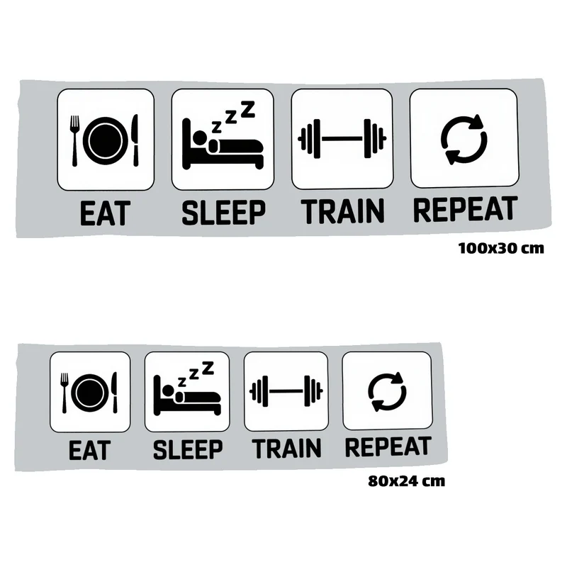 EAT SLEEP TRAIN REPEAT Eishandtuch für Sportler