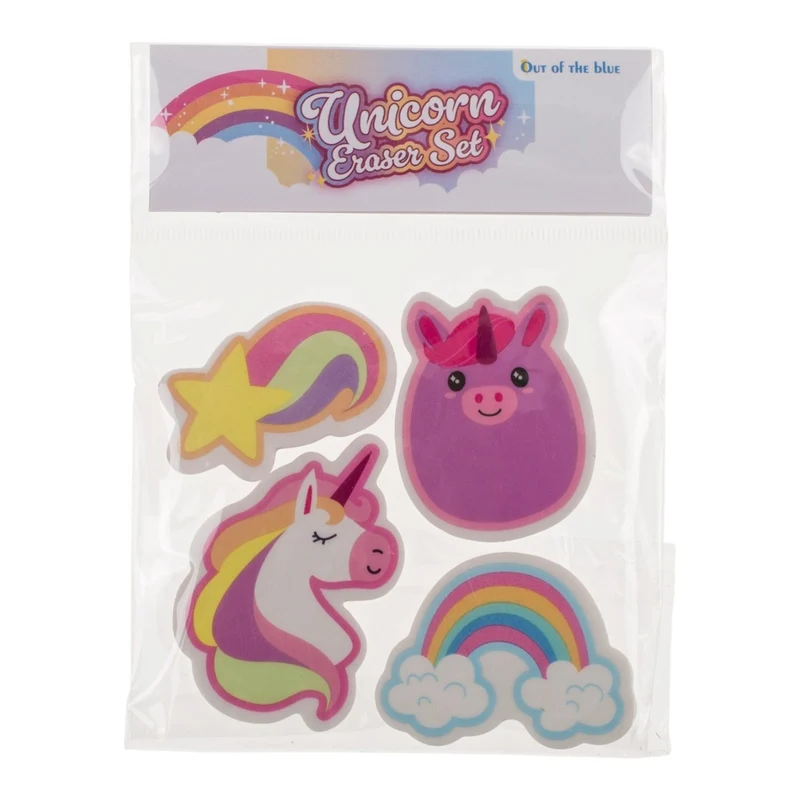 Einhorn Radiergummi Regenbogen Radierer im 4er Set