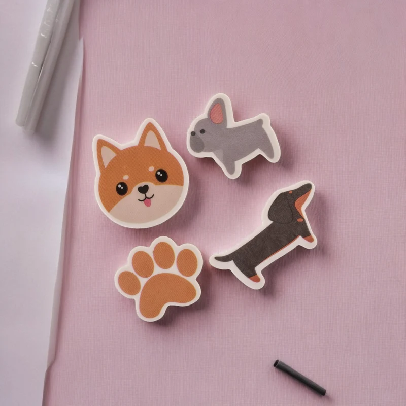 Hunde Radiergummi Dog Radierer im 4er Set