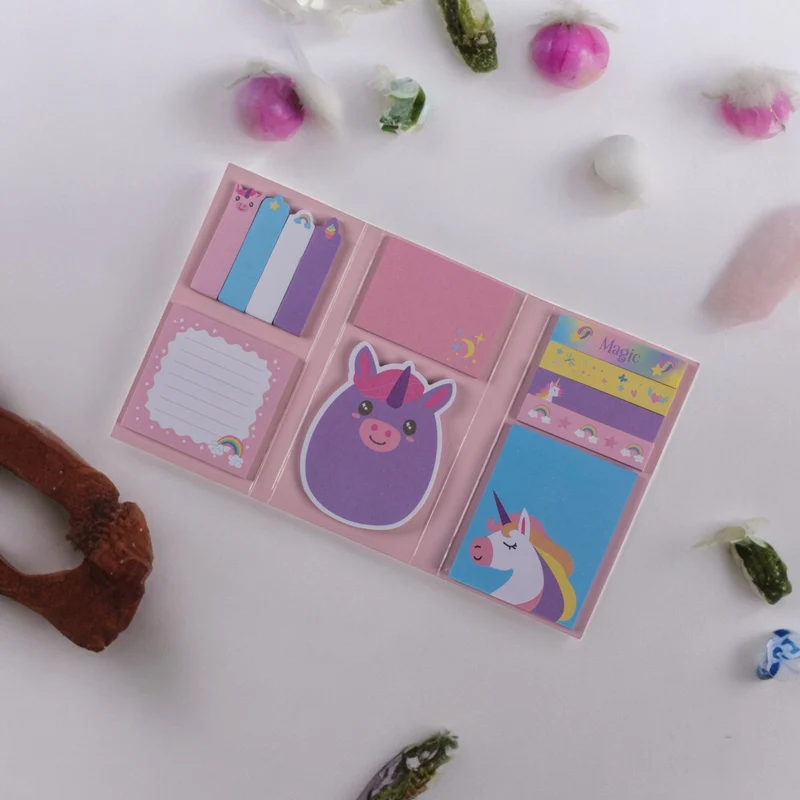 Einhorn Haftnotizen Bürobedarf Unicorn Klebezettel mit 6 verschiedenen Designs