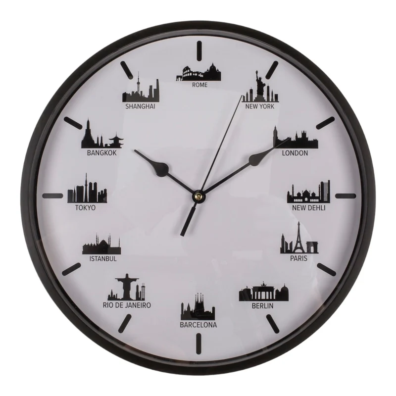 Skyline Wanduhr Großstädte Wohnzimmeruhr