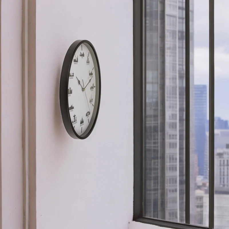 Skyline Wanduhr Großstädte Wohnzimmeruhr