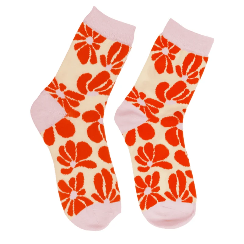 Retro Blumen Socken in 36-42