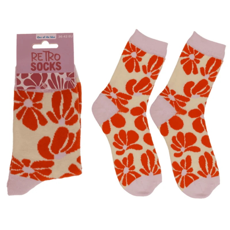 Retro Blumen Socken in 36-42