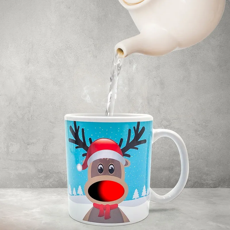 Weihnachts Rentier Kaffeebecher mit Wärmeeffekt