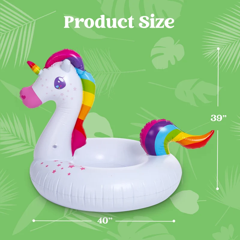 Sloosh - 39in Unicorn And Flamingo Pool Float Bundle, 2 Pcs
