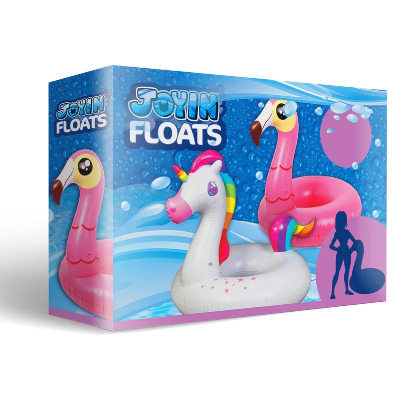 Sloosh - 39in Unicorn And Flamingo Pool Float Bundle, 2 Pcs