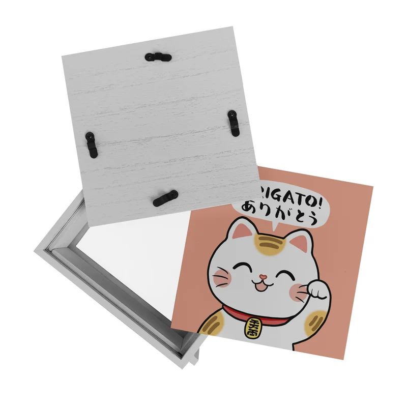 Winkekatze Spardose mit Spruch Arigato