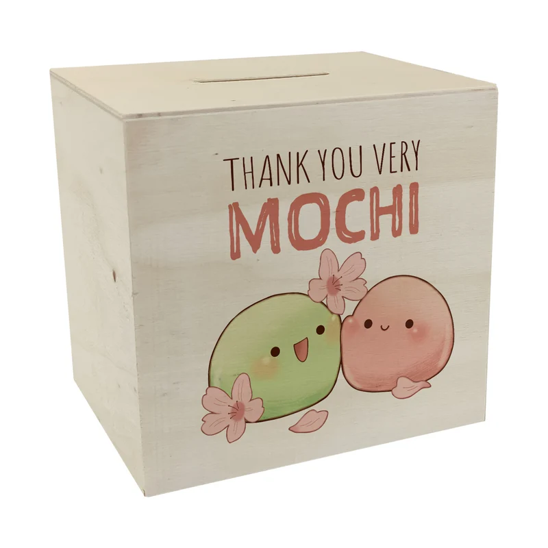 Mochi Spardose mit Spruch Thank you very Mochi