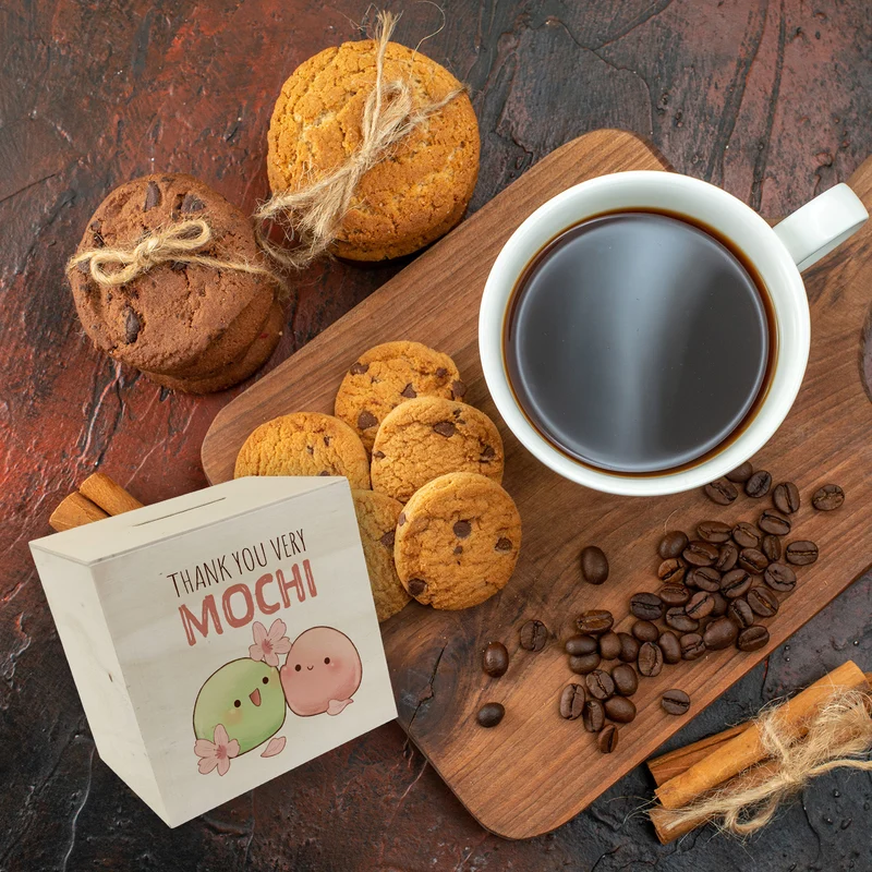 Mochi Spardose mit Spruch Thank you very Mochi