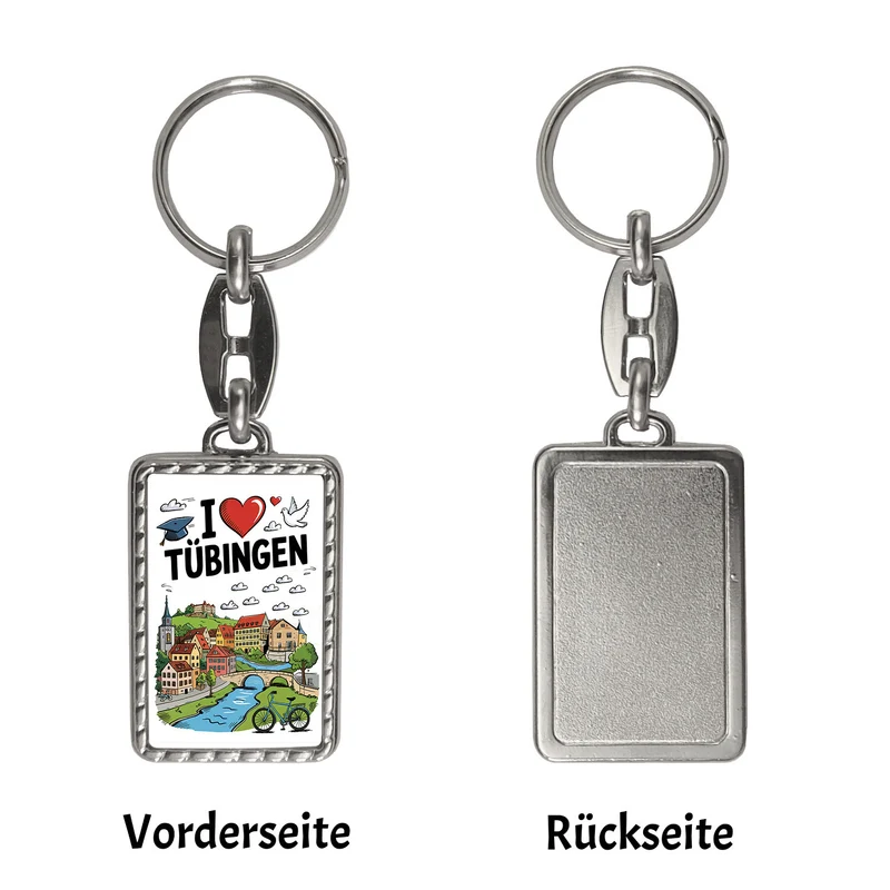 I love Tübingen Schlüsselanhänger mit Sehenswürdigkeiten