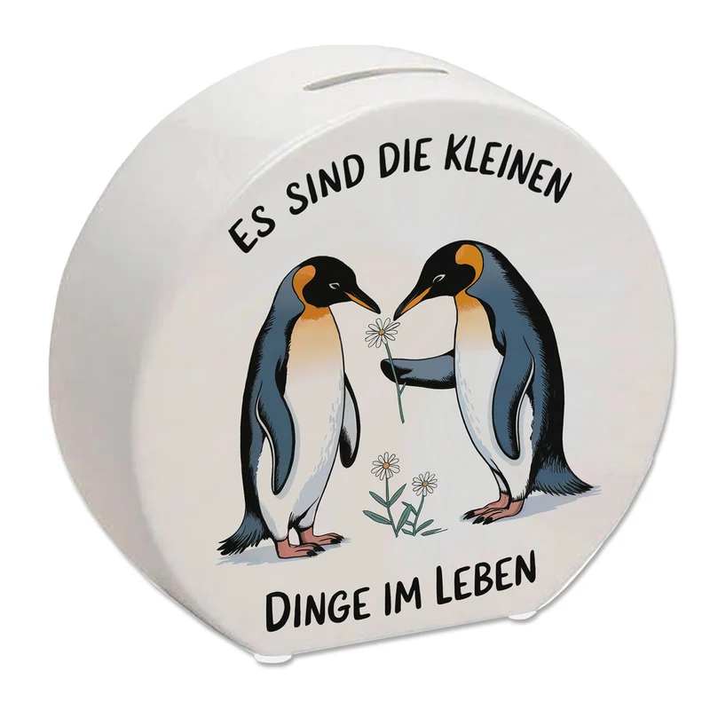 Pinguine Blumen - Es sind die Kleinen Dinge Spardose