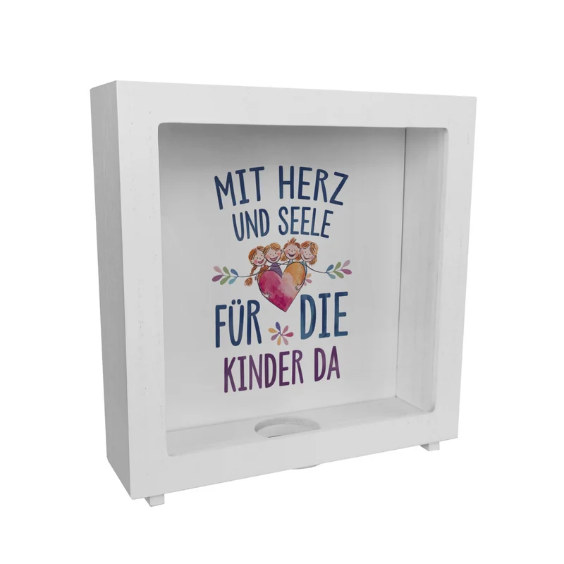 Mit Herz für Kinder da Spardose Herz Umarmt Kinder