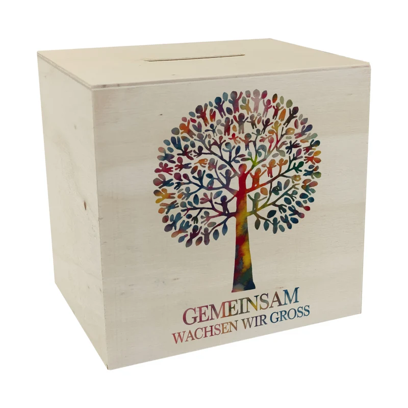 Gemeinsam wachsen, Baum aus Kindern Spardose