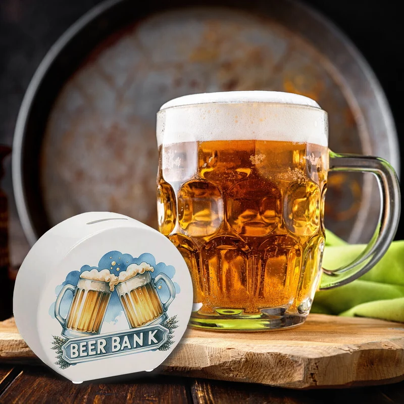 Bier Spardose mit Spruch Beer Bank