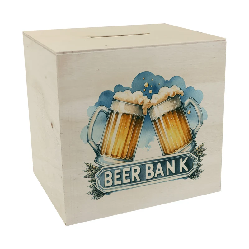 Bier Spardose mit Spruch Beer Bank