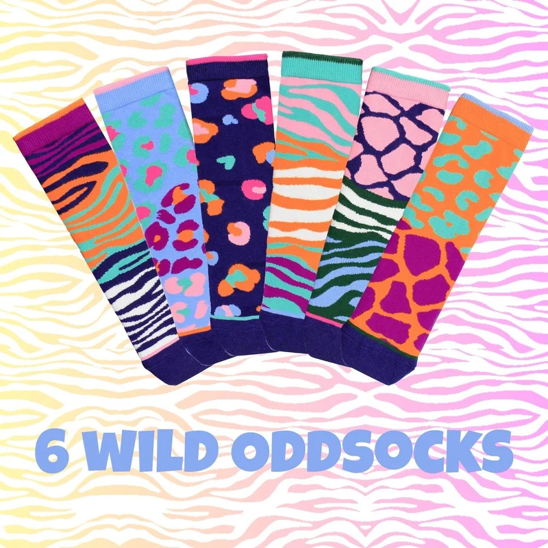 Get Spotted Tierfell Oddsocks Socken in 37-42 im 6er Set