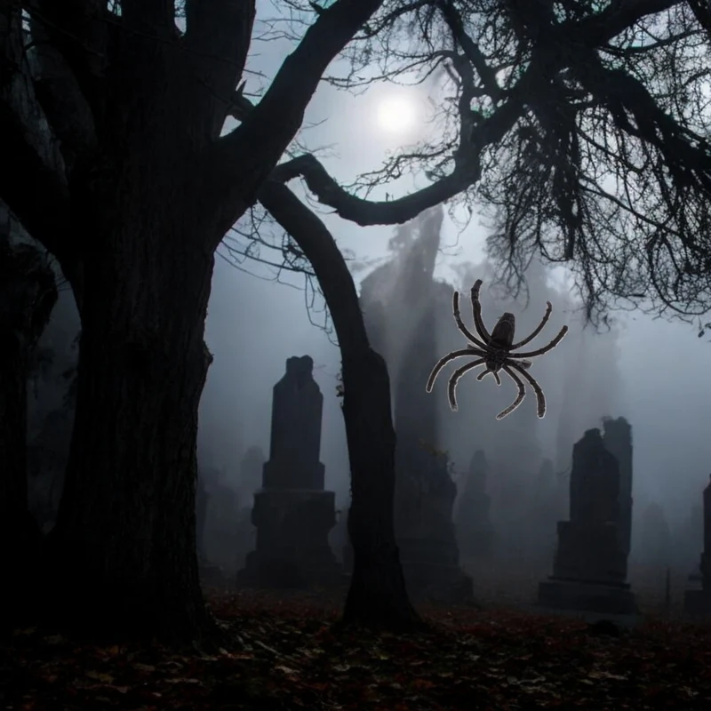 Spinnen im Netz Halloween Spaßartikel im 12er Set