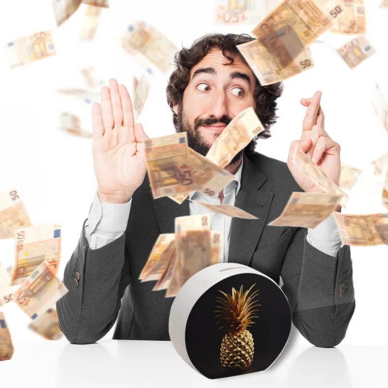 Goldene Ananas Spardose