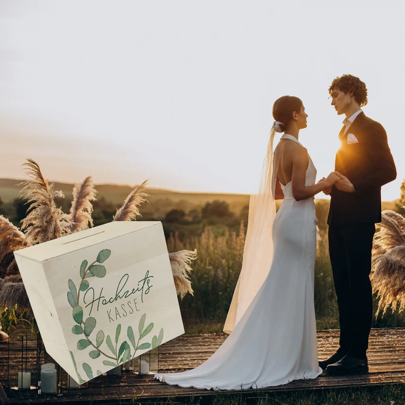 Hochzeitskasse Eukalyptus Spardose