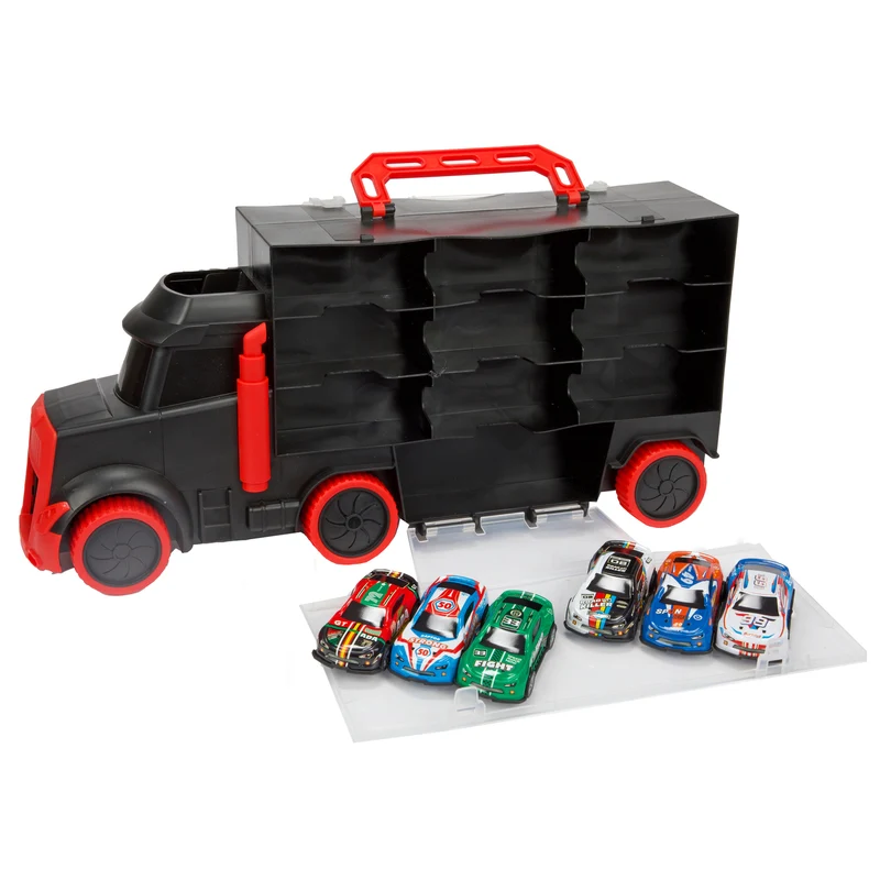 Autotransporter Koffer mit 6 Rennwagen - Spielzeugauto-Set