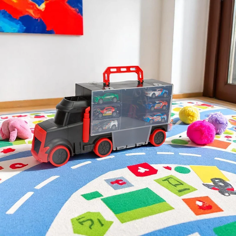 Autotransporter Koffer mit 6 Rennwagen - Spielzeugauto-Set
