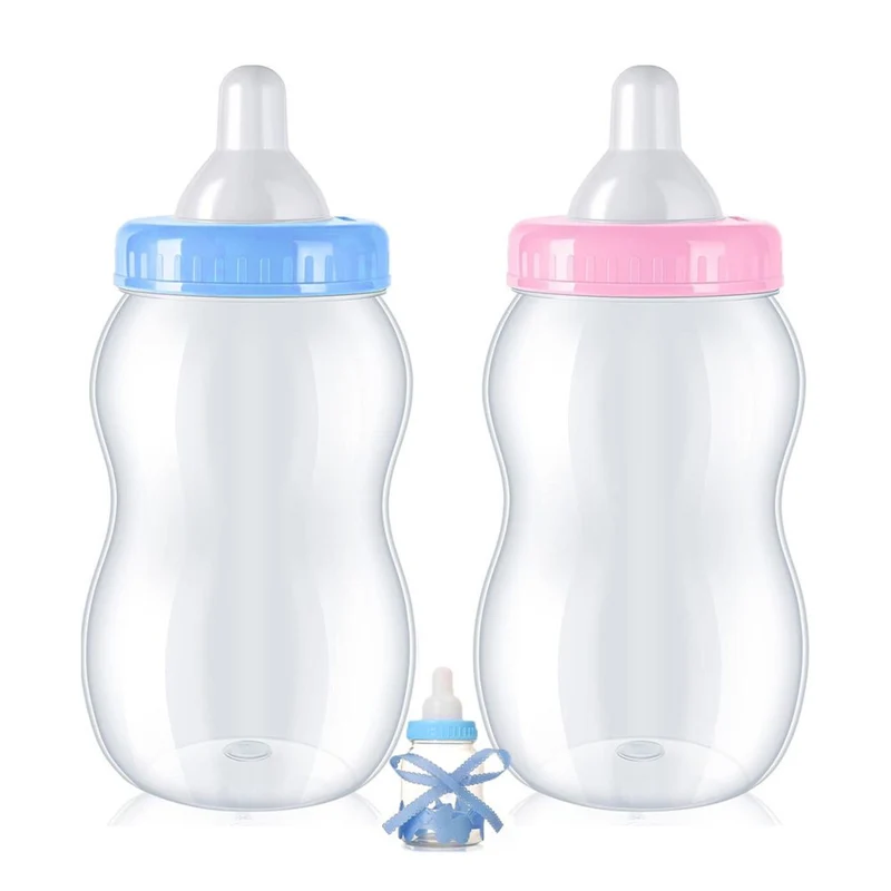 XXL Babyflasche mit 30 kleinen Flaschen für Babypartys in Pink
