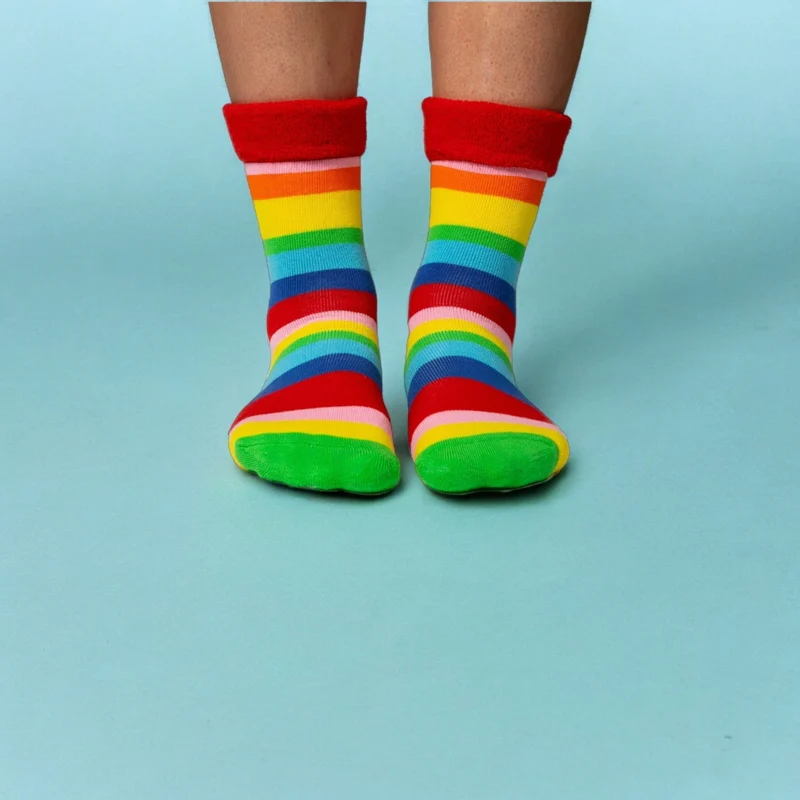 Regenbogen Socken Cucamelon Kuschelsocken für Mama und Baby in 38-40 und für Neugeborene (2 Paare)
