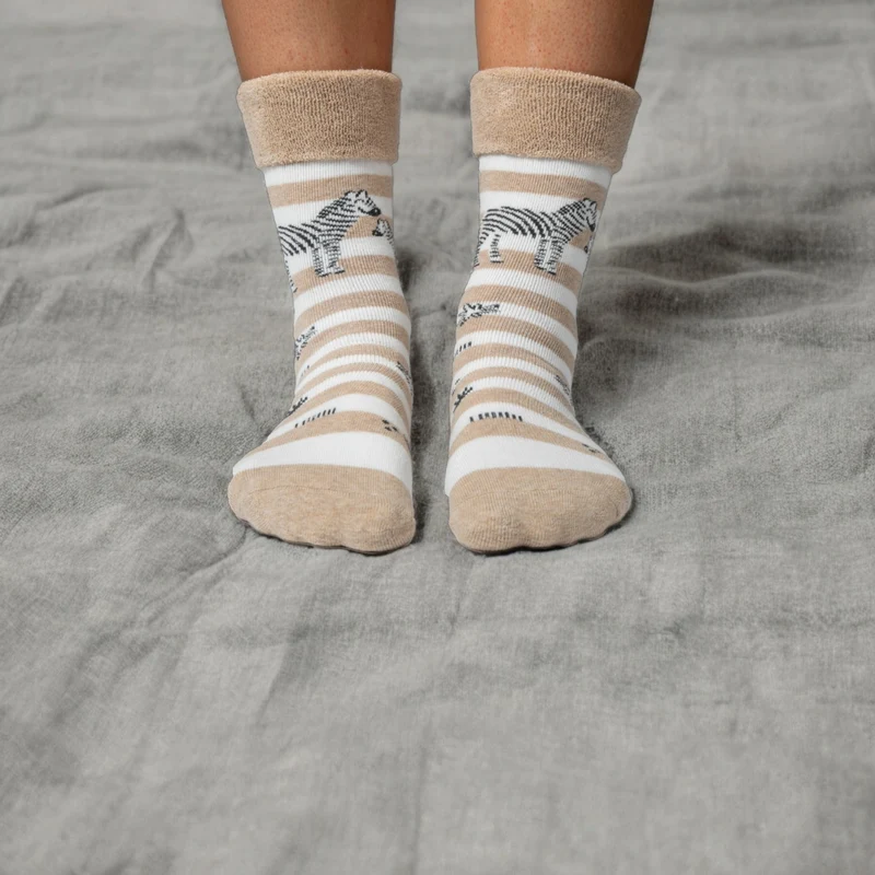Zebra Socken Cucamelon Kuschelsocken für Mama und Baby in 38-40 und für Neugeborene (2 Paare)