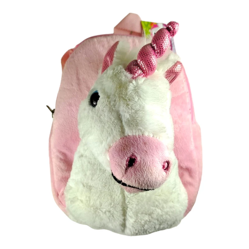 Einhorn Rucksack mit Plüschkopf Unicorn Kinderrucksack