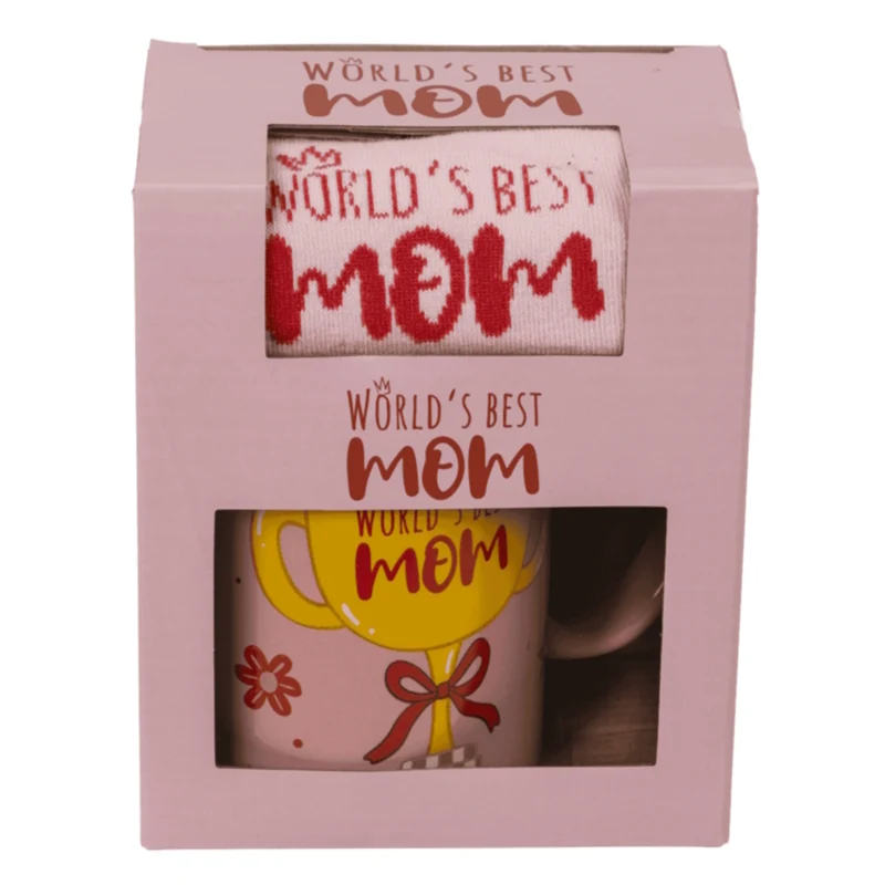 World's Best Mom Geschenkset für Mama - Tasse und Socken